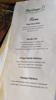 Thai Ginger Restaurants menu