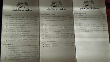 Molino De Tiedra menu