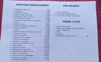 Hermanos Soriano menu