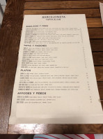 Barceloneta menu