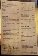 The Sun Vegan menu