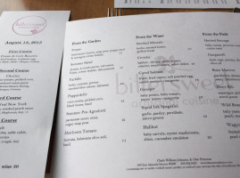 Bittersweet menu