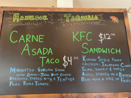 Hankook Taqueria menu