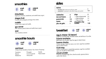 Boloco Children's Hospital menu