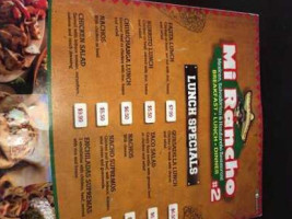 Mi Rancho #2 menu