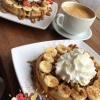 Black Coffee And Waffle food