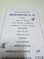 Los Cazadores menu