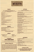 Mckoy's Smoke House And Saloon menu