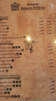 Bodeguita Romero De Torres menu