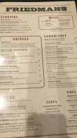 Friedman’s At The Edison menu