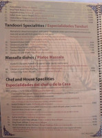 Indian Ocean Ciudad Quesada menu