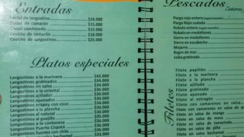 Pescaderia Y Pesecar menu