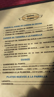 Braseria El Punto menu