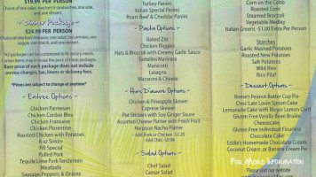 Sunset Cottages menu