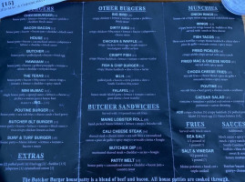 Butcher Burger Bethel menu