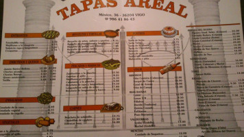 Tapas Areal S.l. menu