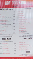 Hot Dog King menu