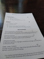 Rhode Island Spirits Distillery Tasting Room menu