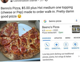 Beeno's Pizza food