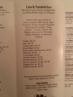 The Valley Bean menu