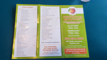 Penticton Buffet menu