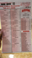 P & L Chinese Restaurant menu