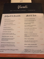 Vivoli menu