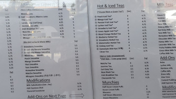 Tira Tea House menu