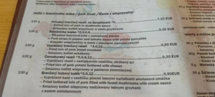 Salaš Orava menu