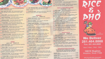 Rice And Pho menu