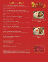 Tak's Thai Kitchen menu