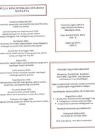 Cukorborsó Vendéglő menu