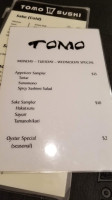 Tomo Japanese Restaurant menu