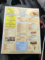 Joe Jo's menu