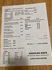 People's Cafe menu