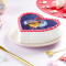 Love In The Moon Heart Shape Photo Cake