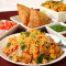 Páng Zhē Pǔ Shū Cài Kā Lī Jiǎo Yīng Zuǐ Dòu Diǎn Xīn Punjabi Samosa Chana Chaat